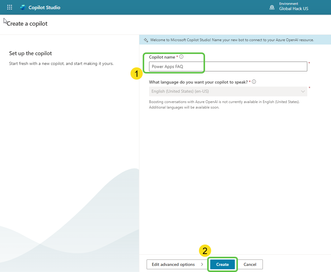 Specify Copilot Name